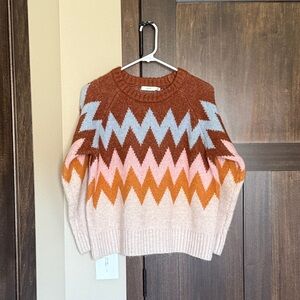 Lush Women’s Chevron Pattern Long Sleeve Sweater Size Small